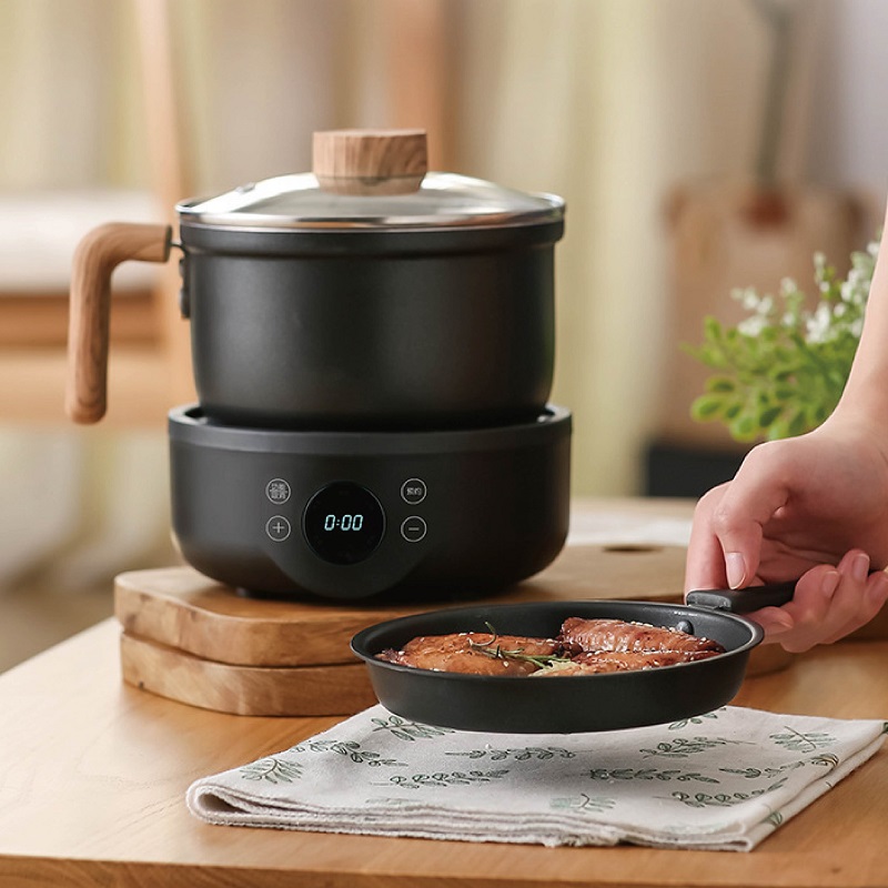 Camping Cooking Rice - Olla eléctrica multifunción 110V/220V, sartén antiadherente,