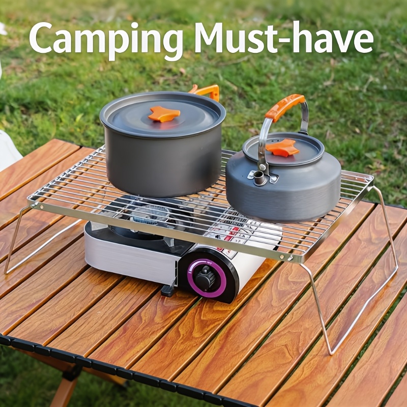 Camping Cooking Appliances - Soporte portátil plegable de acero inoxidable