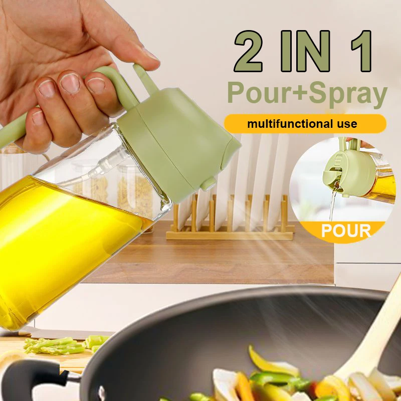Camping Cooking Oil Bottle - Pulverizador de vertido 2 en 1,