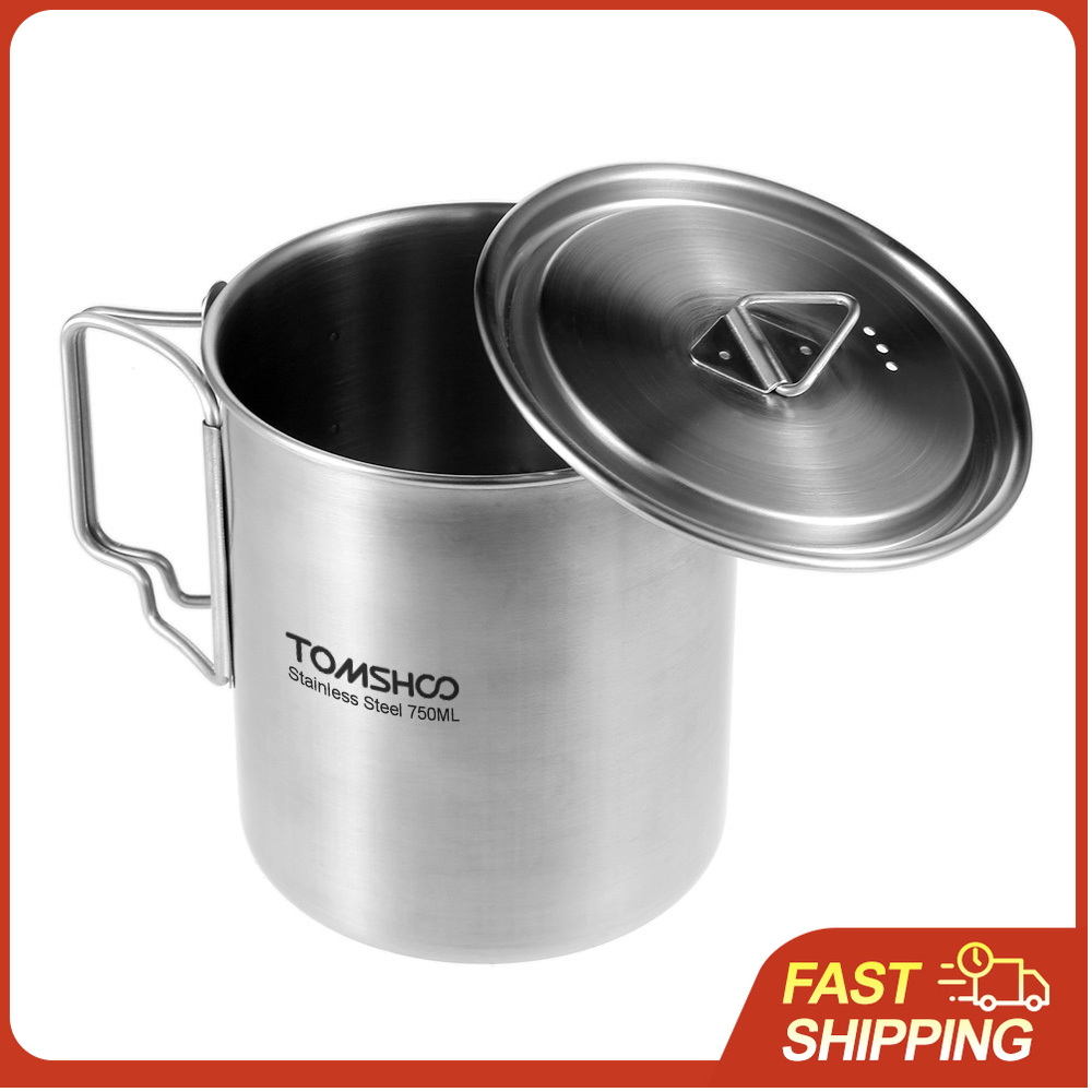 Camping Cooking Pot With Lid - TOMSHOO Taza de agua portátil de