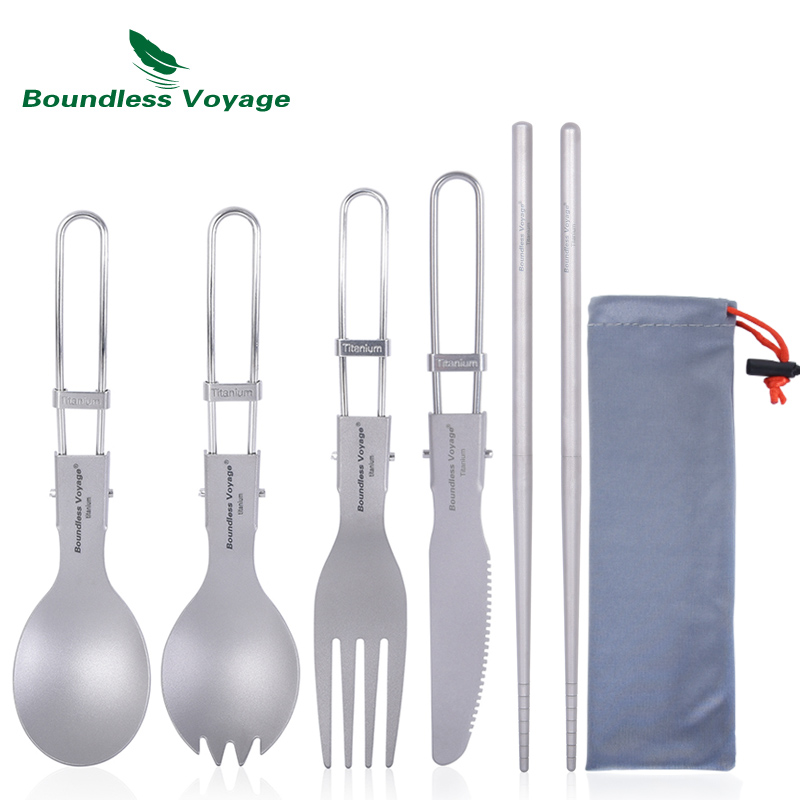 Camping Cooking Basket - Cubiertos de titanio para acampar, cuchara