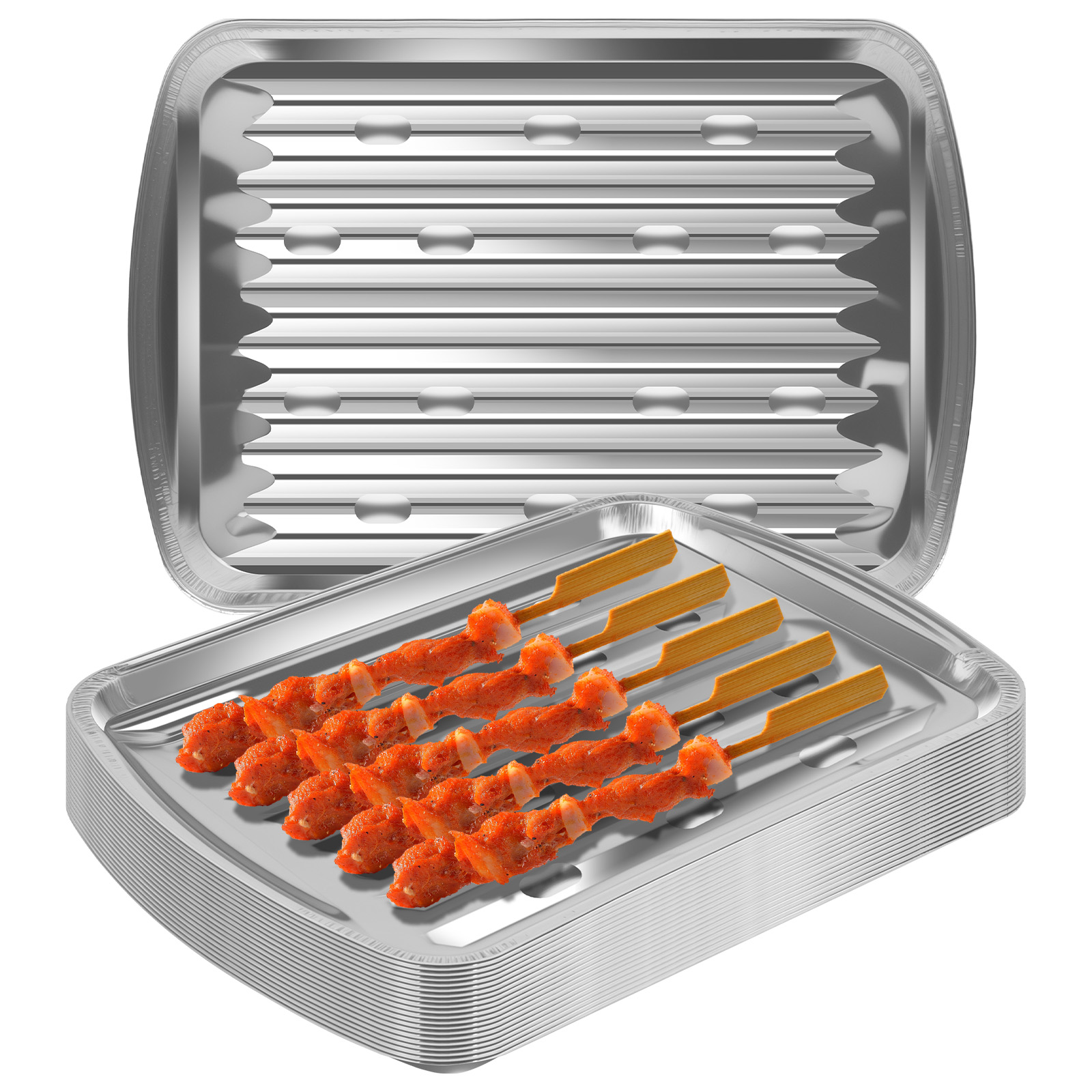 Camping Cooking Pan - Bandejas de papel de aluminio, sartenes