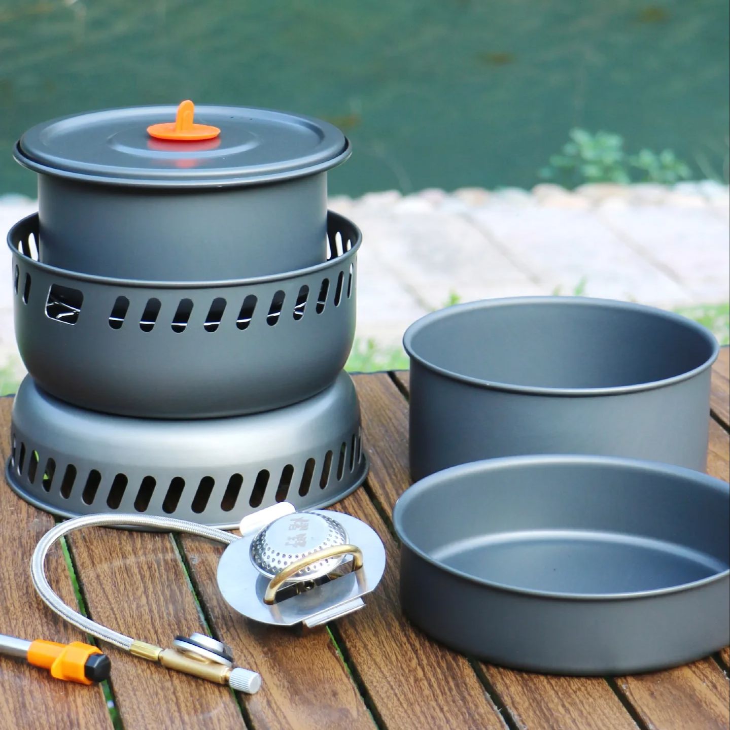 Camping Cooking Frying Pan - Olla de cocina de aleación para