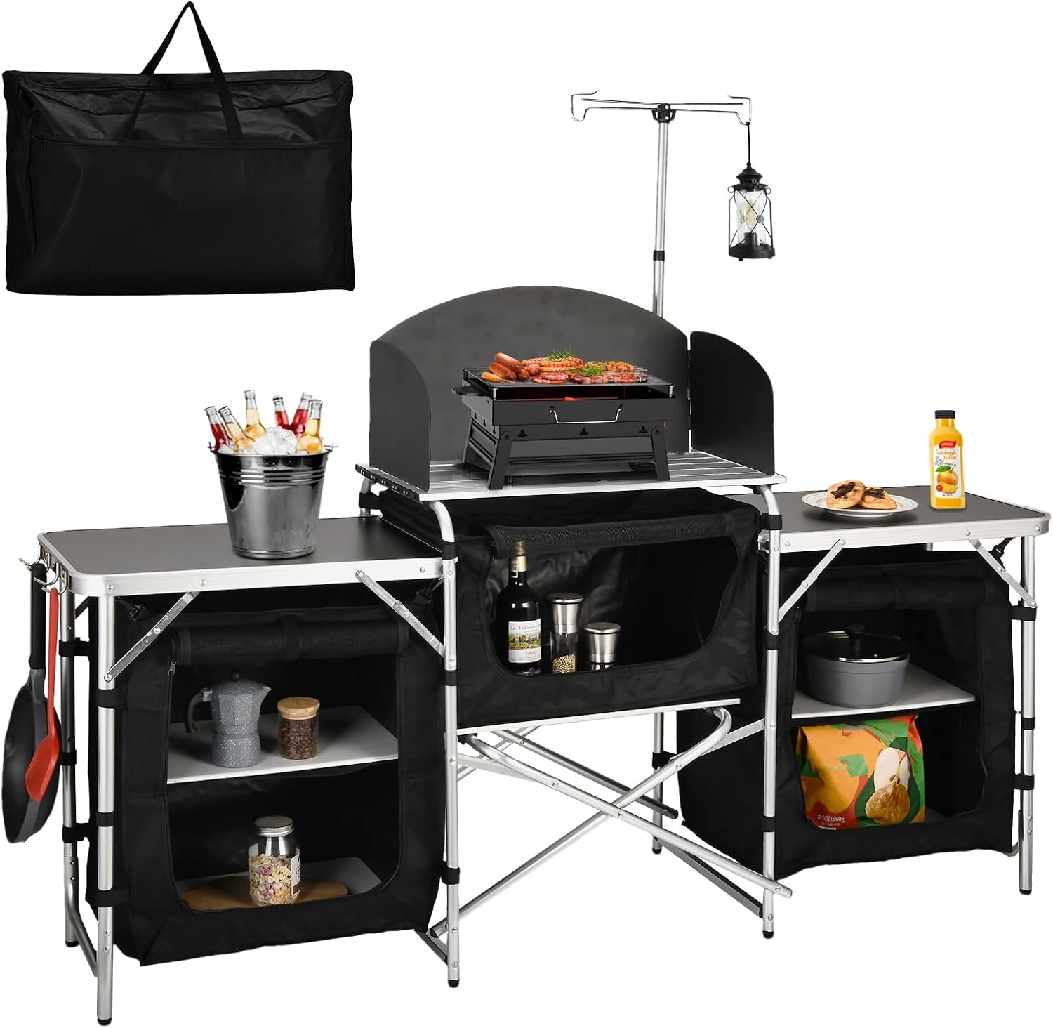 Camping Cooking Table With Storage - Mesa de Cocina Plegable de Aluminio