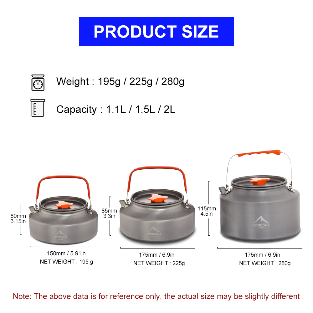Wideea-hervidor de agua para a - Camping Cooking Kit reseña y precio