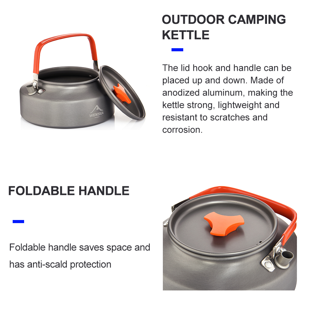 Wideea-hervidor de agua para a - Camping Cooking Kit reseña y precio