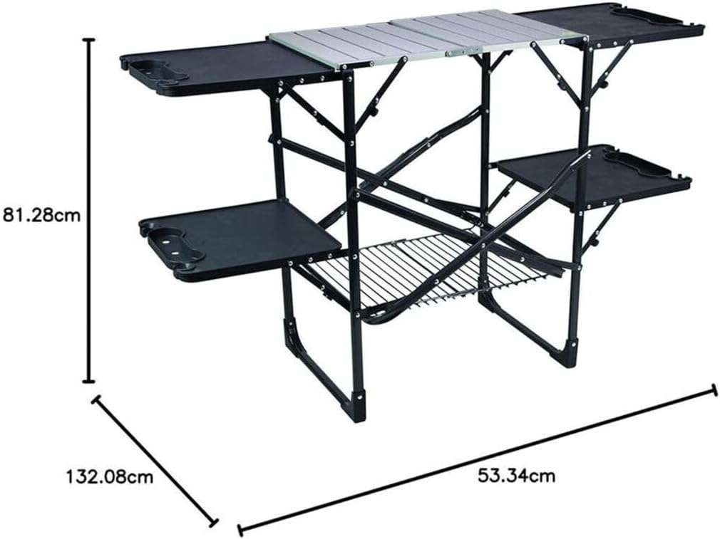 Mesa de cocina portátil plegab - Camping Cooking Table With Storage reseña y precio