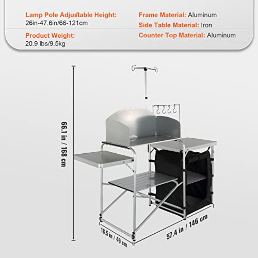 Mesa de Cocina para Camping, M - Camping Cooking Table With Storage reseña y precio