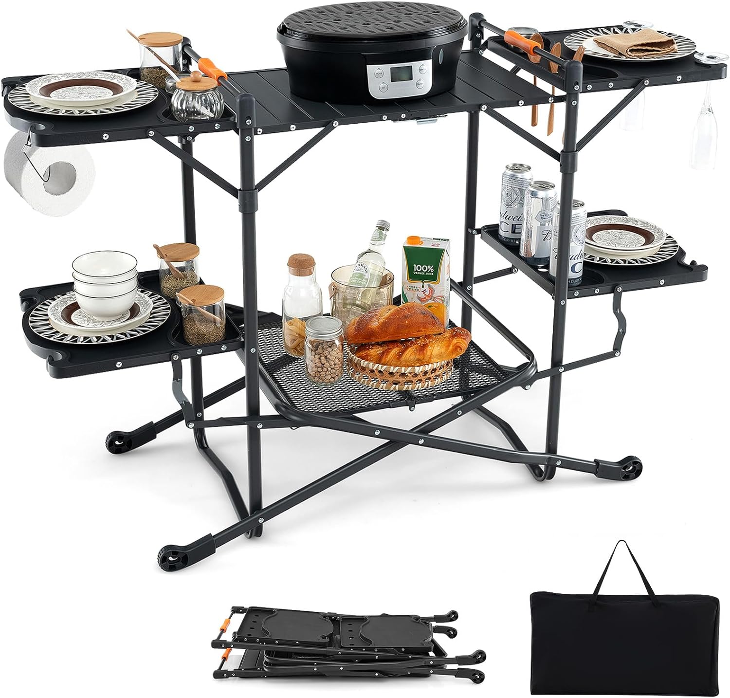 Mesa de Cocina Portátil para C - Camping Cooking Table With Storage reseña y precio