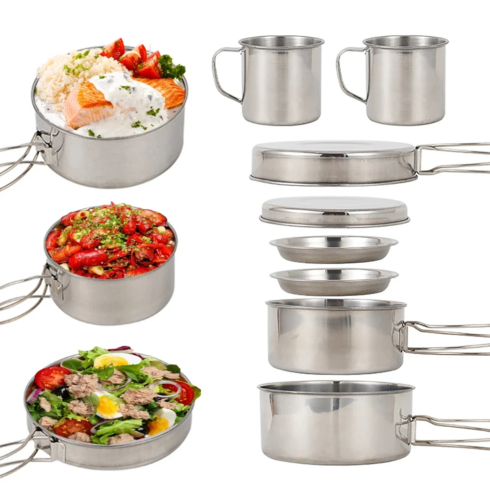 8 unids/set utensilios de coci - Camping Cooking Essentials reseña y precio