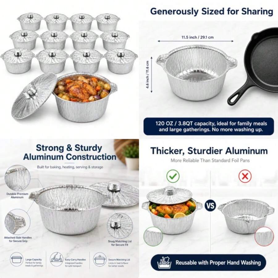Paquete de 12 ollas desechable - Camping Cooking Pot With Lid reseña y precio