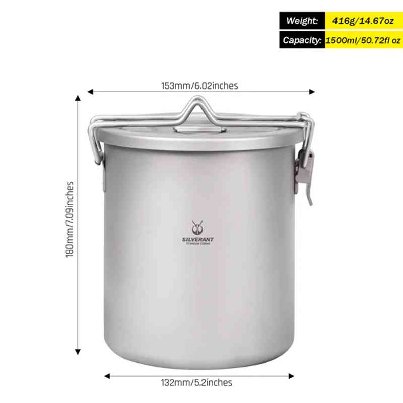 Silverant-olla de titanio para - Camping Cooking Rice reseña y precio