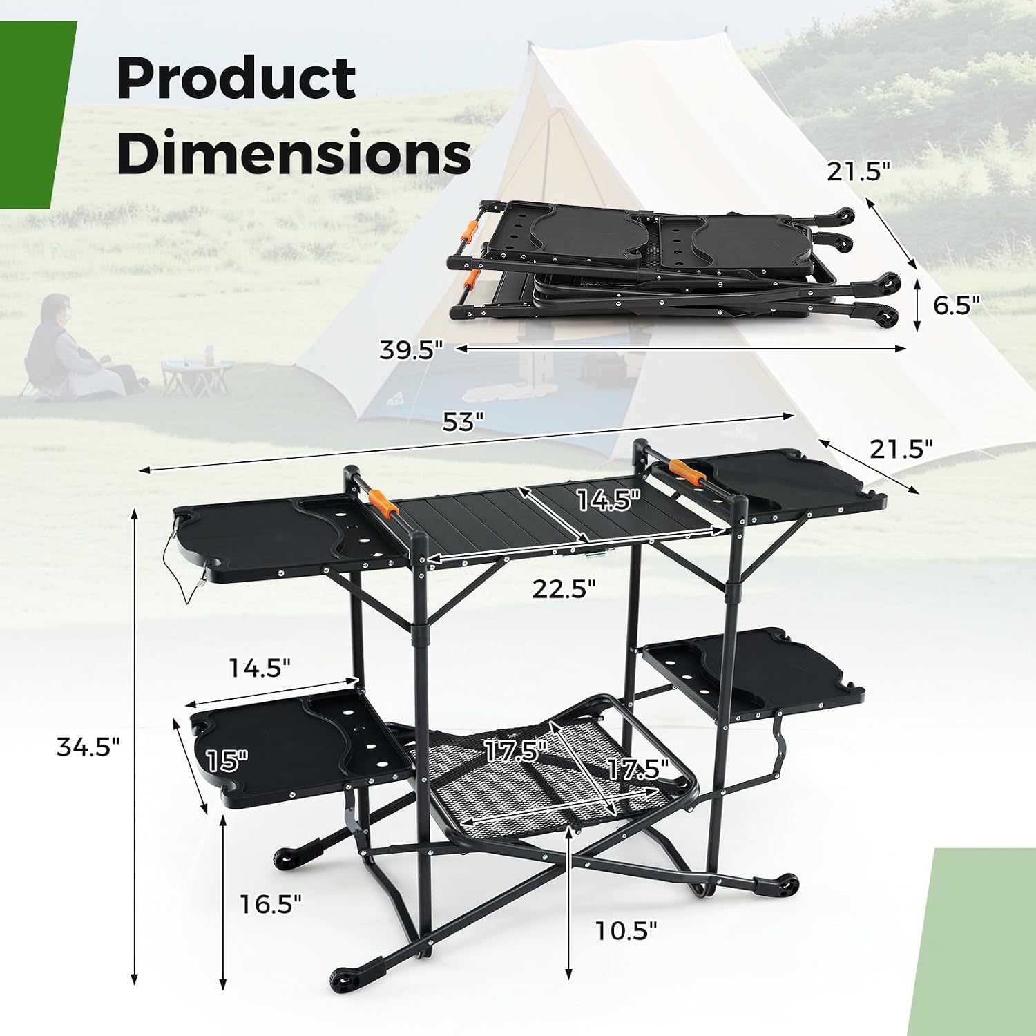 Mesa de Cocina Plegable Portát - Camping Cooking Table With Storage reseña y precio