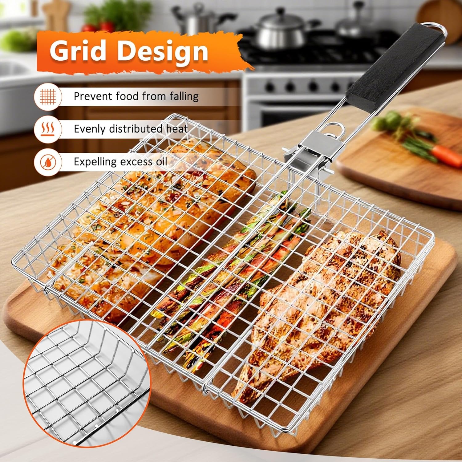 Cesta para Asar Extra Grande,  - Camping Cooking Vegetables reseña y precio
