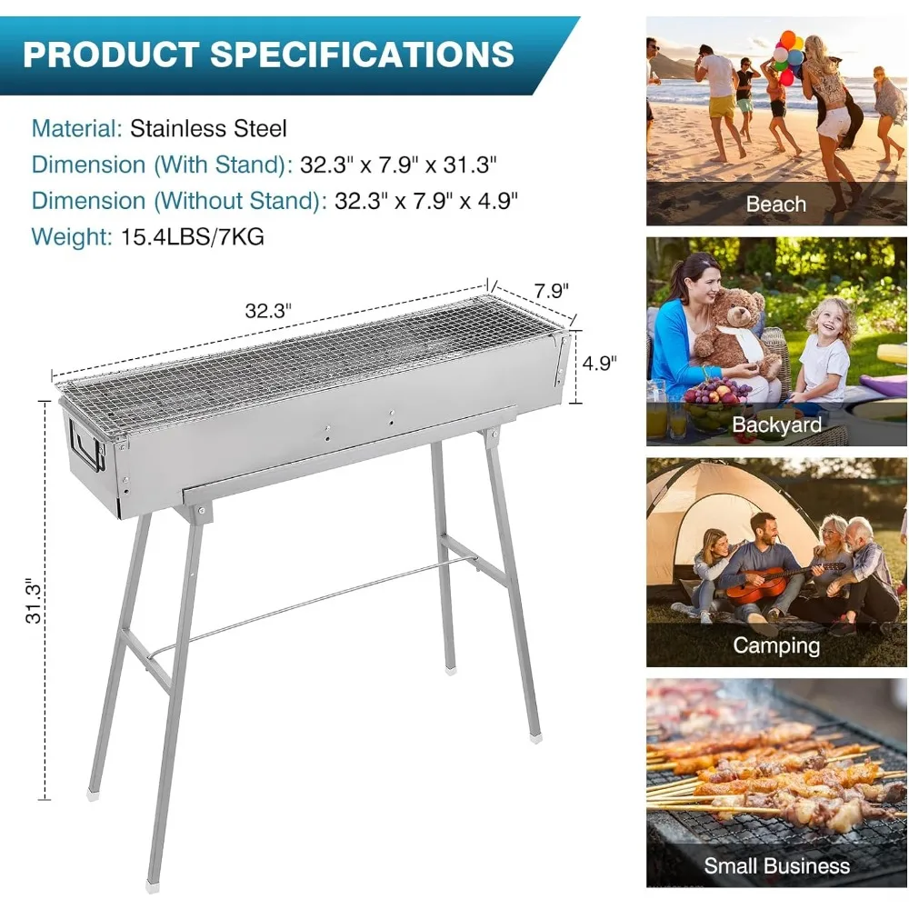 Parrillas de carbón portátiles - Camp Grill Portable Folding reseña y precio