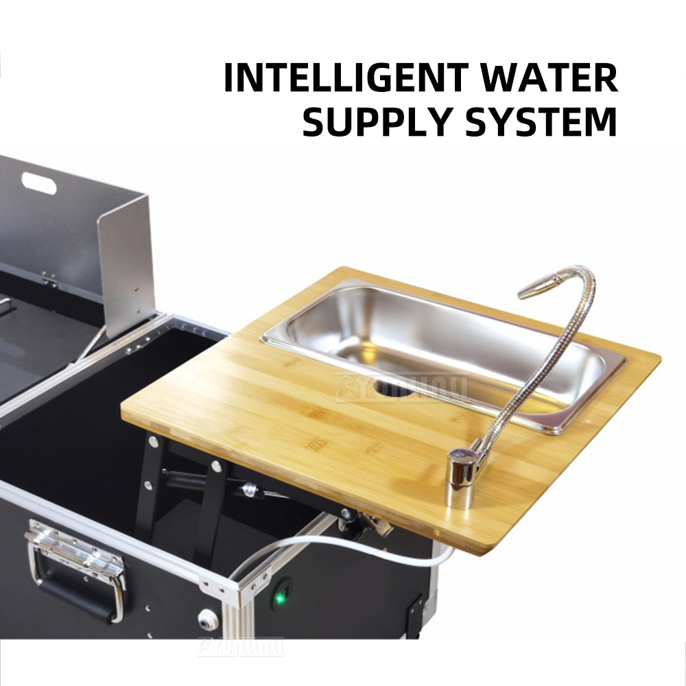 Cocina móvil para exteriores,  - Camping Cooking Table With Storage reseña y precio