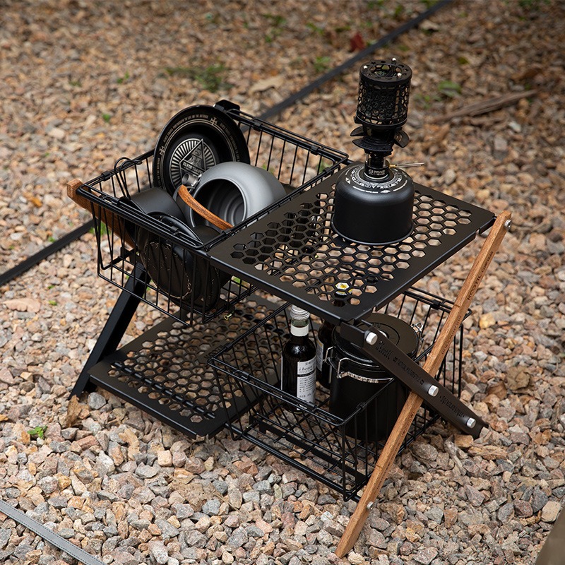 Cesta de Almacenamiento Plegab - Camping Cooking Table With Storage reseña y precio
