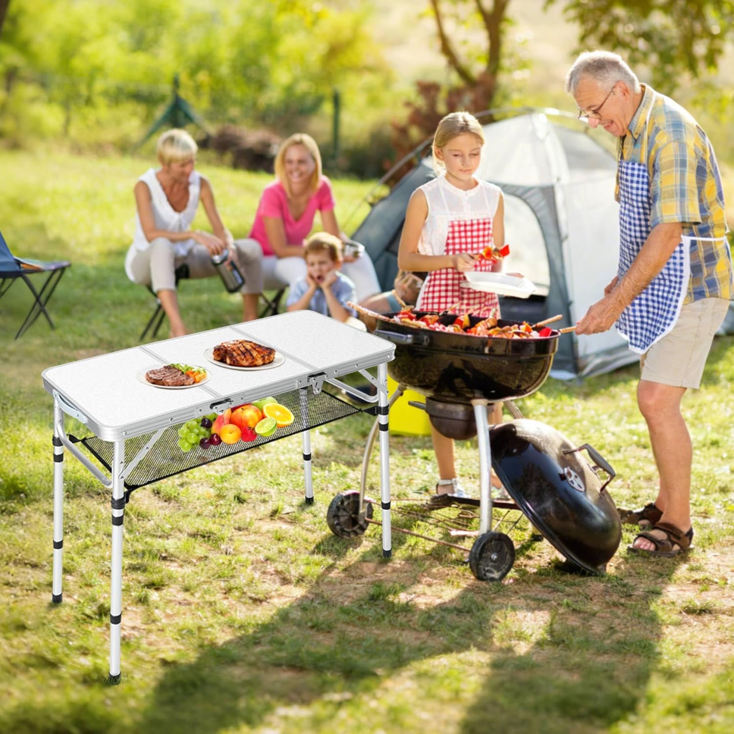Mesa Plegable para Camping con - Camping Cooking Table With Storage reseña y precio