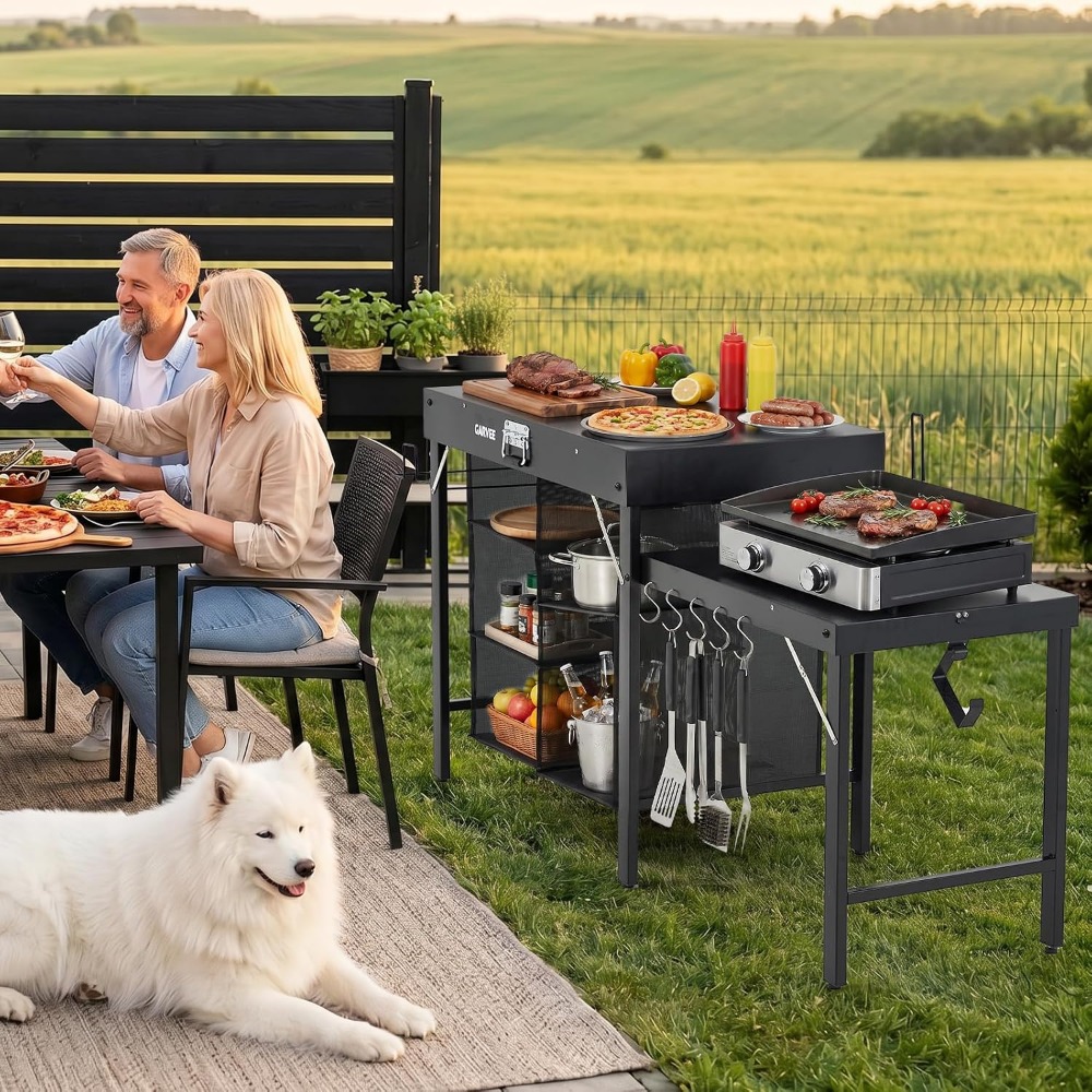 Mesa de Parrilla Metálica Pleg - Camping Cooking Table With Storage reseña y precio