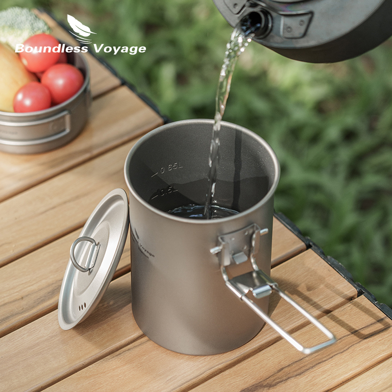 Boundless Voyage-olla de titan - Camping Cooking Pot With Lid reseña y precio