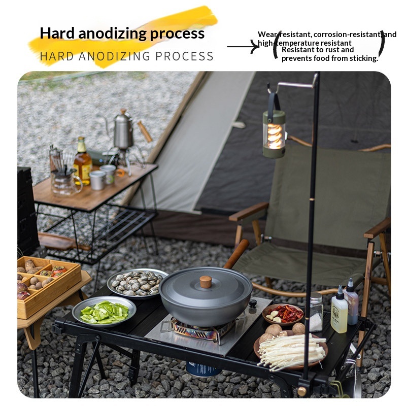 Wok de aleación de aluminio pa - Camping Cooking Wok reseña y precio