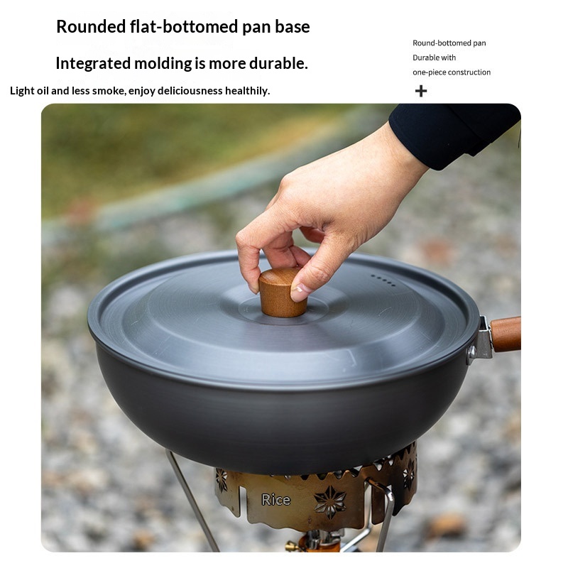 Wok de aleación de aluminio pa - Camping Cooking Wok reseña y precio