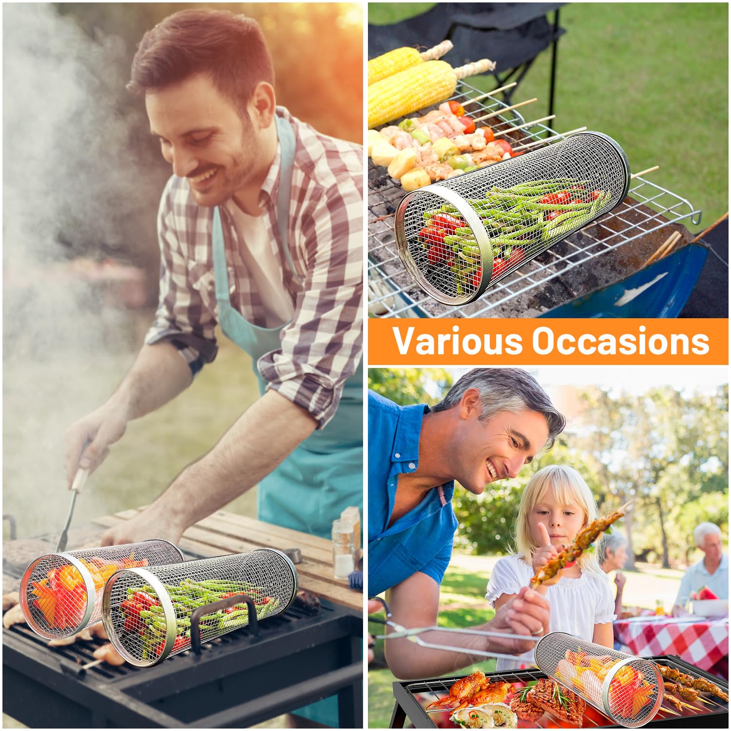 Cestas rodante para asar al ai - Camping Cooking Essentials reseña y precio