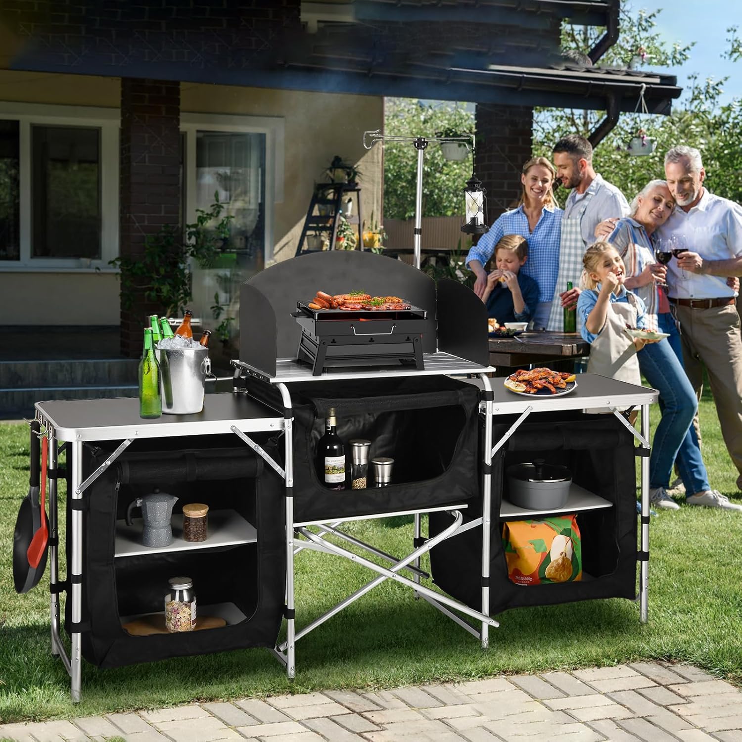 Mesa de Cocina Plegable de Alu - Camping Cooking Table With Storage reseña y precio