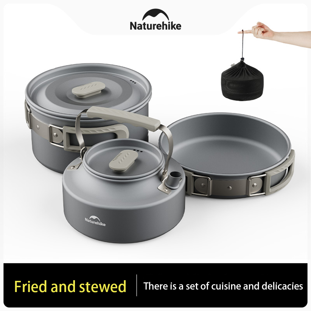 Naturehike-Juego de ollas al a - Camping Cooking Pan reseña y precio