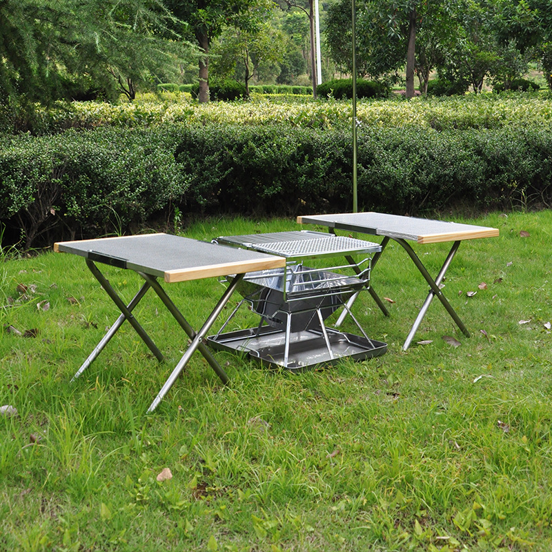 Mesa Portátil de Acero Inoxida - Camping Cooking Table With Storage reseña y precio