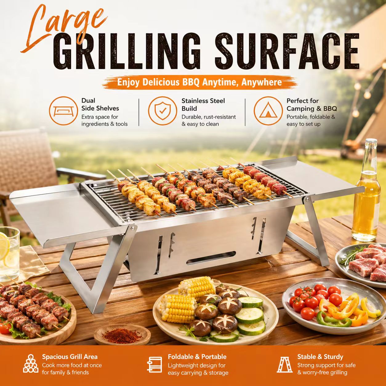 Parrilla de Carbón Plegable de - Camp Grill Portable Folding reseña y precio