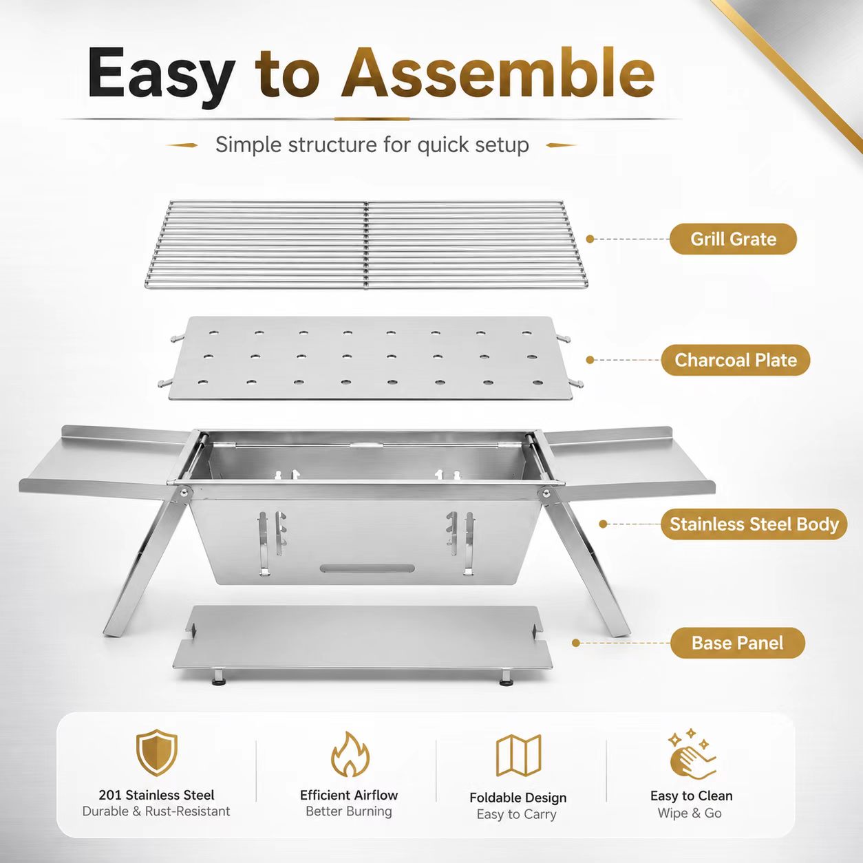 Parrilla de Carbón Plegable de - Camp Grill Portable Folding reseña y precio