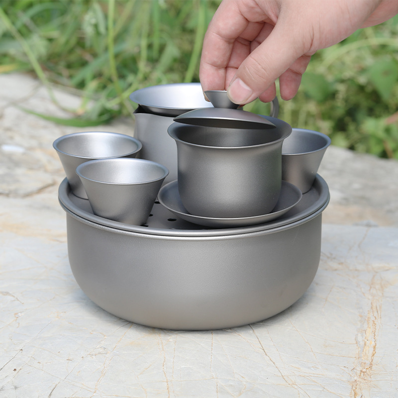 Juego de té de titanio puro, p - Camping Cooking Table With Storage reseña y precio